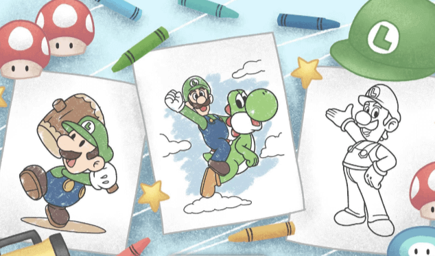 Printable:_Biwu8ovi88= Luigi Coloring Pages